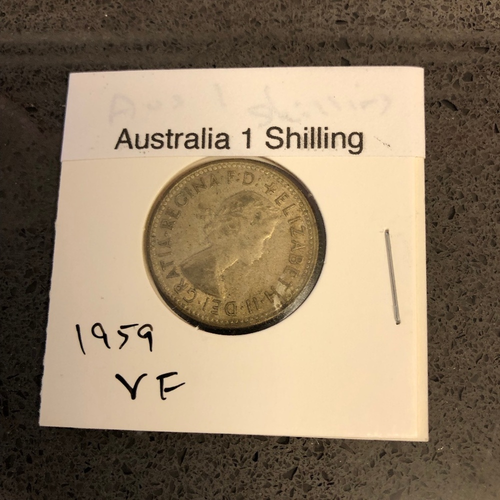 Australia 1959 1 Shilling Merino ram  Silver Coin